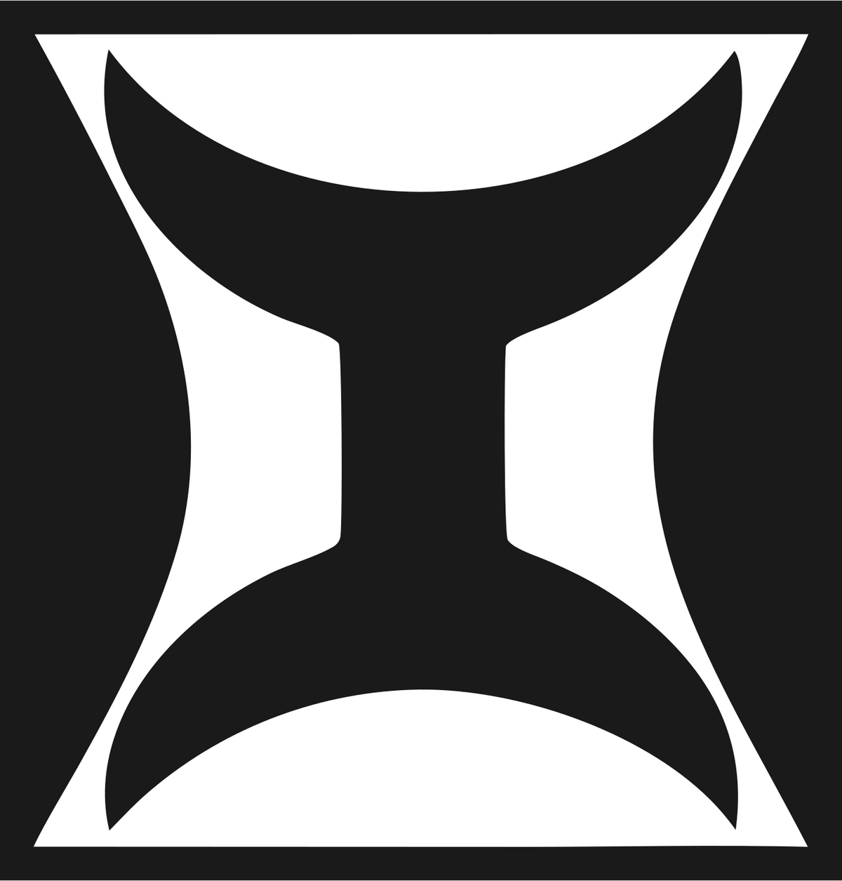 Negative Space Anvil Waist Emblem #1a1a1a/#ffffff