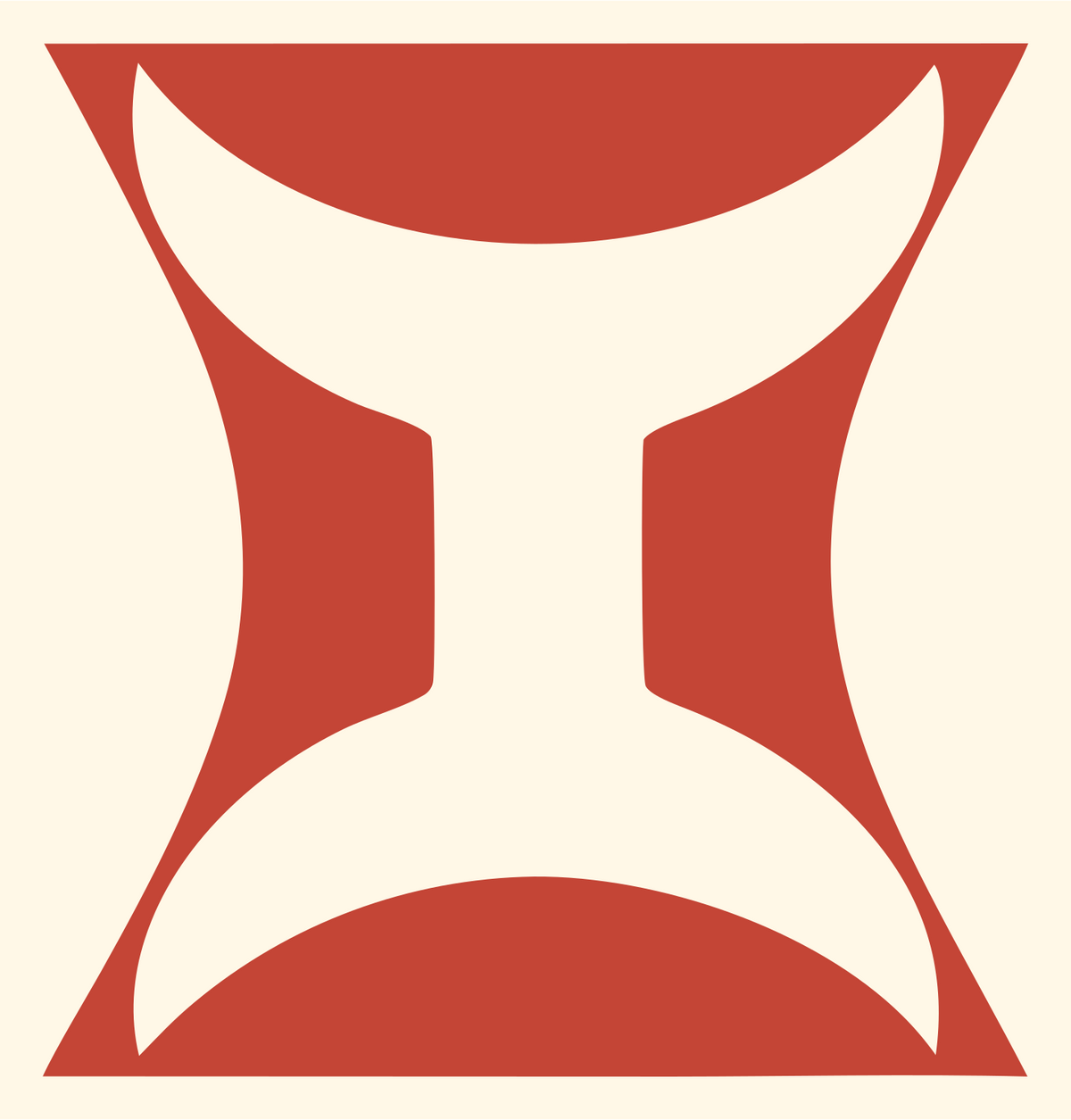 Negative Space Anvil Waist Emblem #fff8e7/#c44536