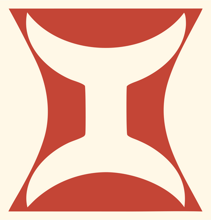 Negative Space Anvil Waist Emblem #fff8e7/#c44536