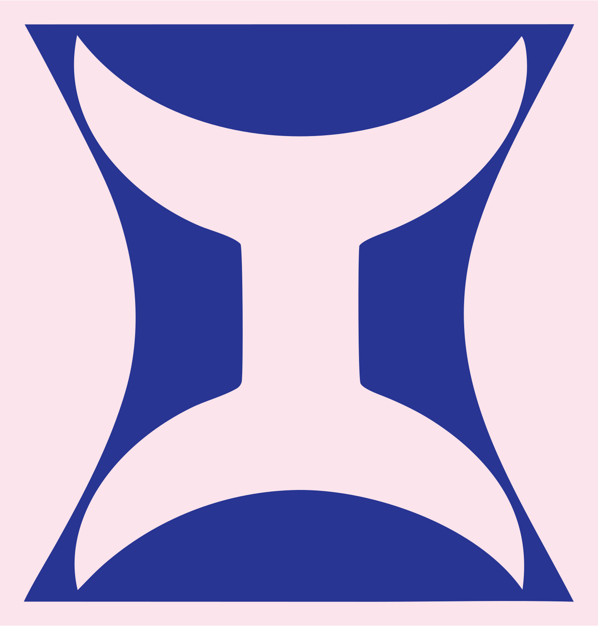 Negative Space Anvil Waist Emblem #fce4ec/#283593