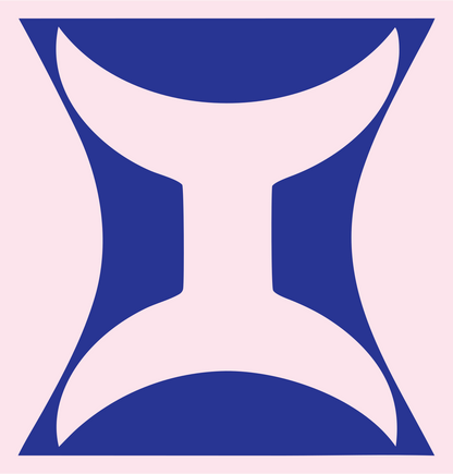 Negative Space Anvil Waist Emblem #fce4ec/#283593