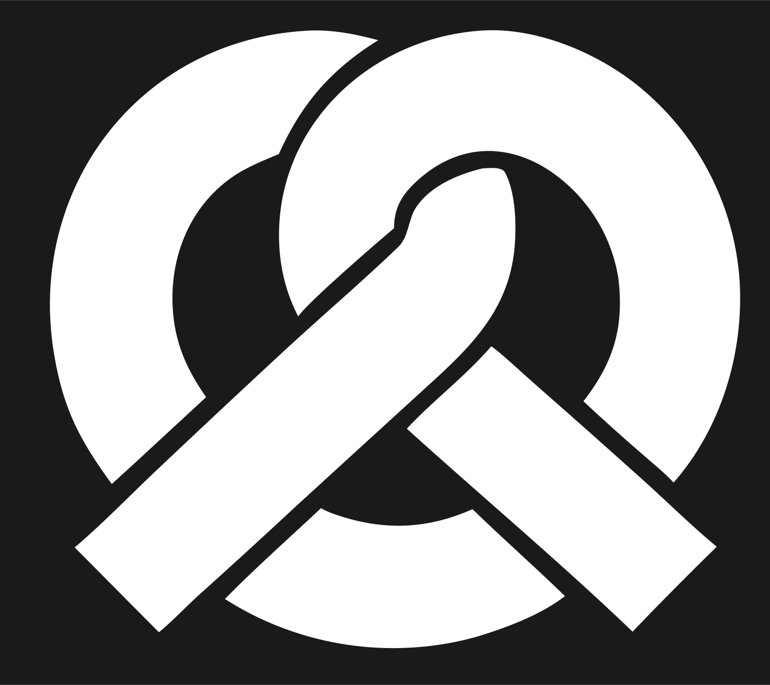 Bold Pretzel Geometric Mark #1a1a1a/#ffffff