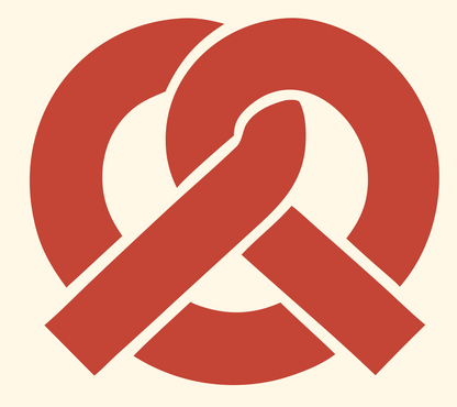 Bold Pretzel Geometric Mark #fff8e7/#c44536