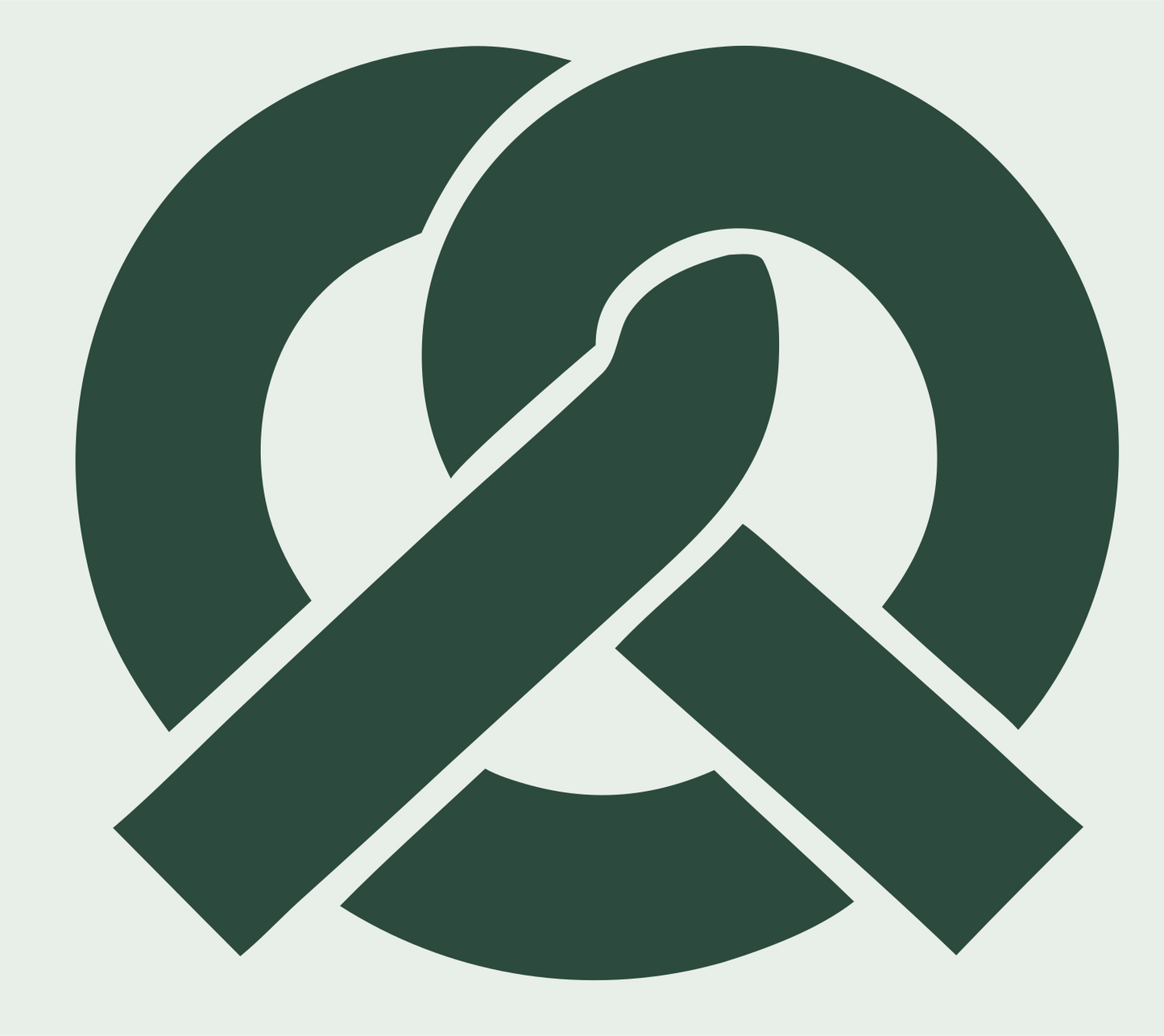 Bold Pretzel Geometric Mark #e8efe9/#2d4a3e