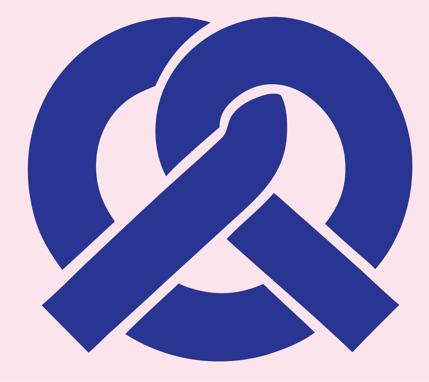 Bold Pretzel Geometric Mark #fce4ec/#283593