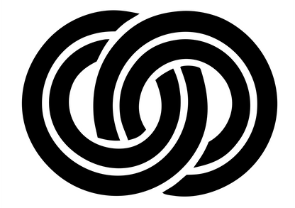 Pretzel Ring Interlock Badge #ffffff/#000000