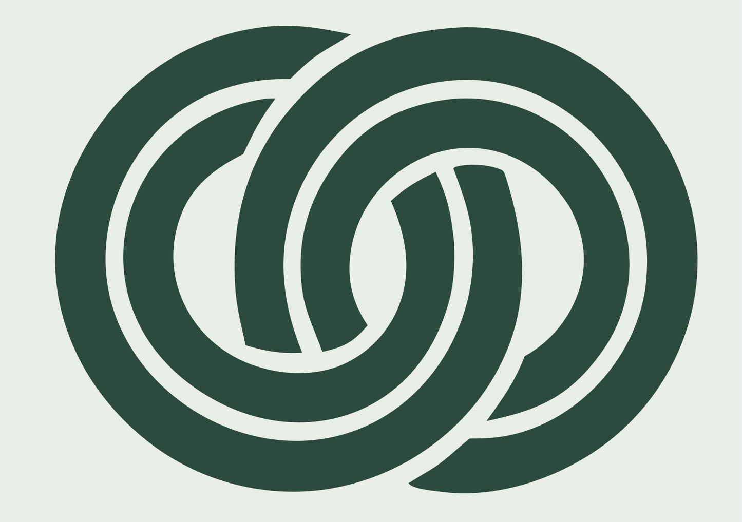 Pretzel Ring Interlock Badge #e8efe9/#2d4a3e