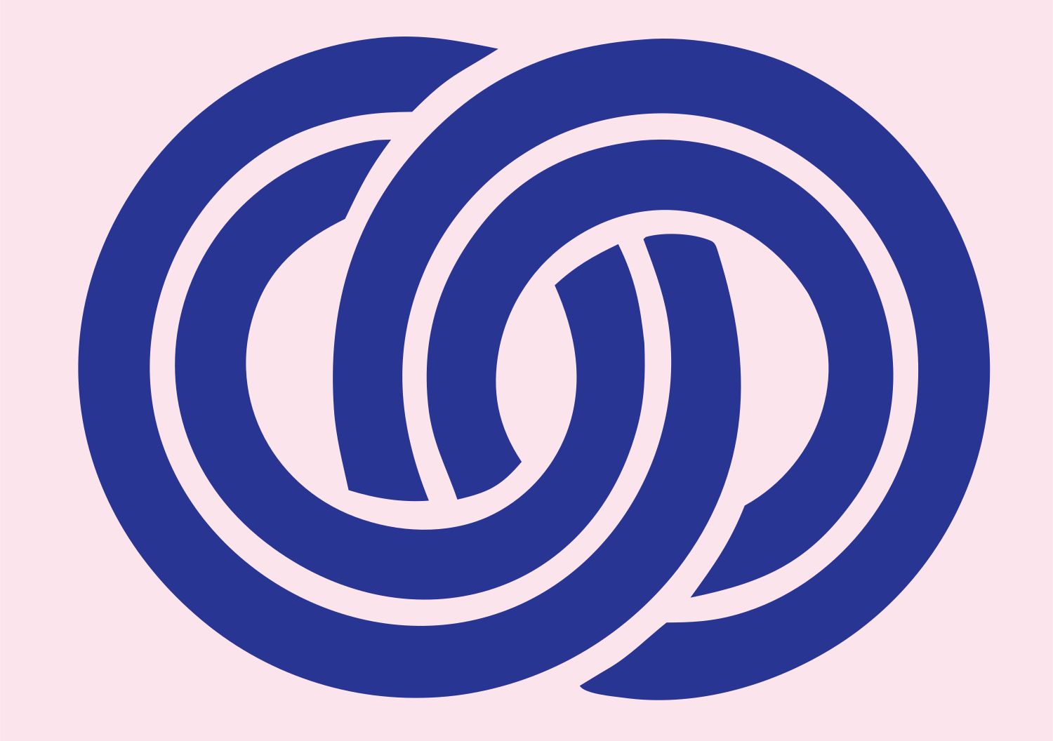Pretzel Ring Interlock Badge #fce4ec/#283593