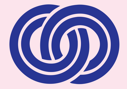 Pretzel Ring Interlock Badge #fce4ec/#283593