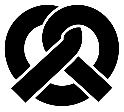 Geometric Pretzel Knot Icon #ffffff/#000000