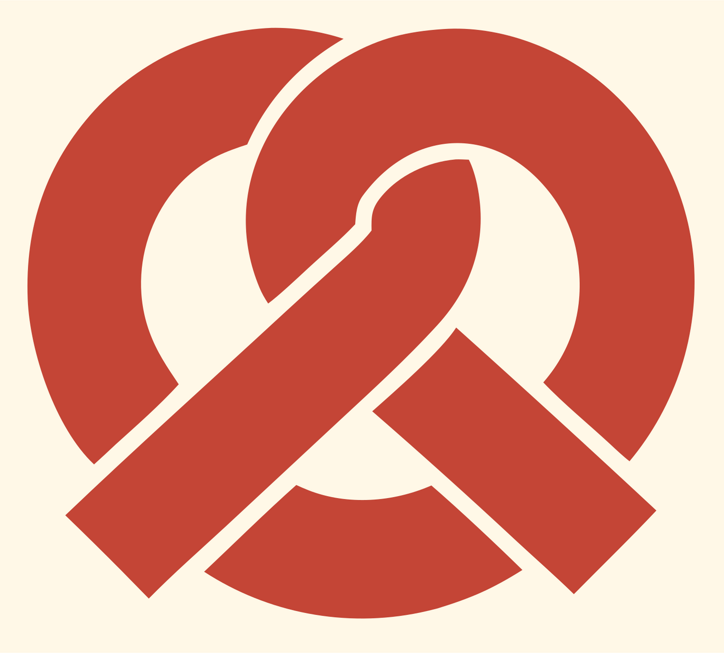Geometric Pretzel Knot Icon #fff8e7/#c44536