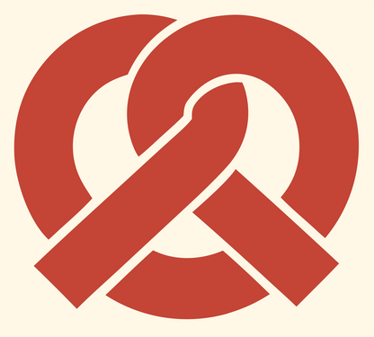 Geometric Pretzel Knot Icon #fff8e7/#c44536