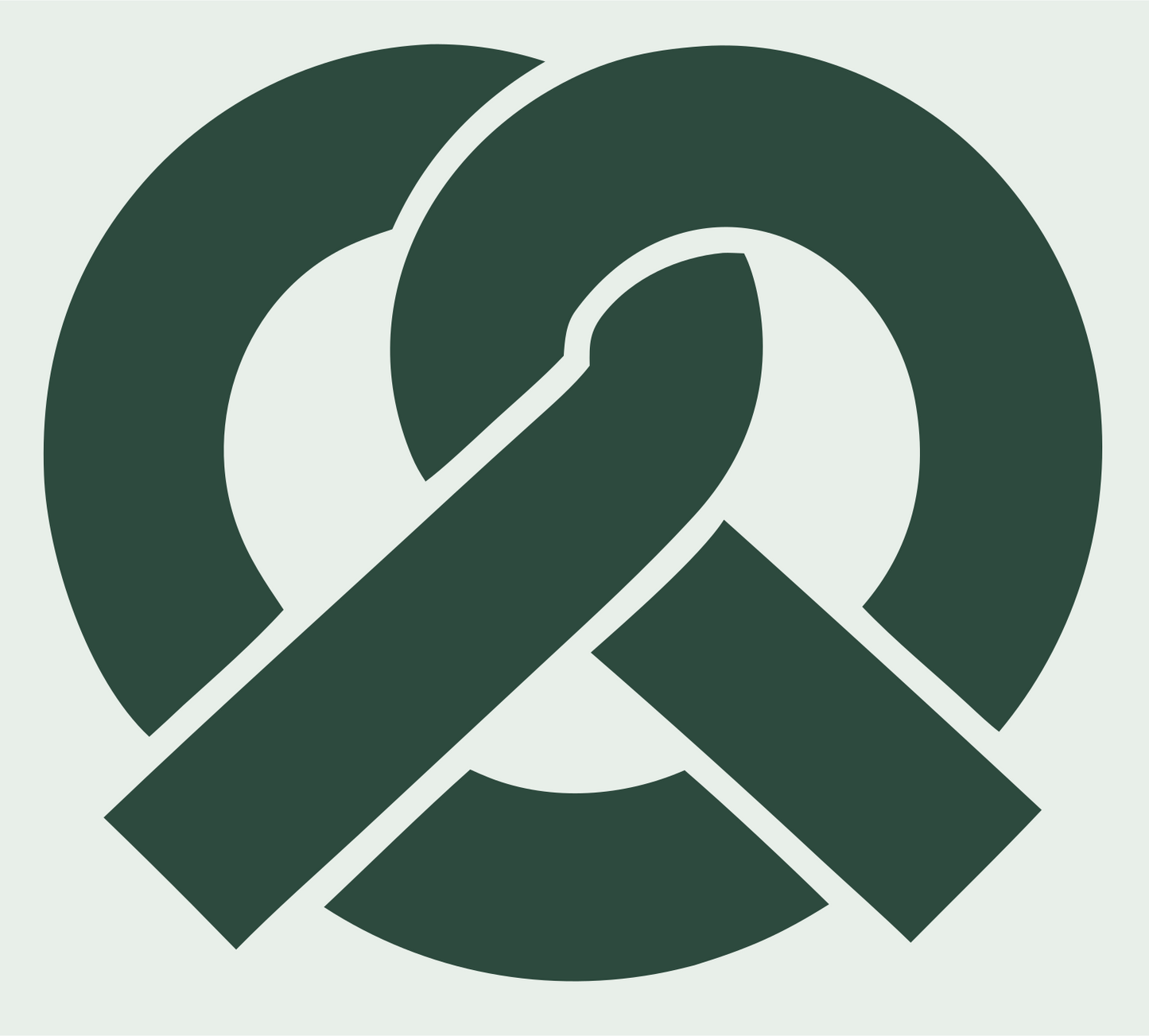 Geometric Pretzel Knot Icon #e8efe9/#2d4a3e