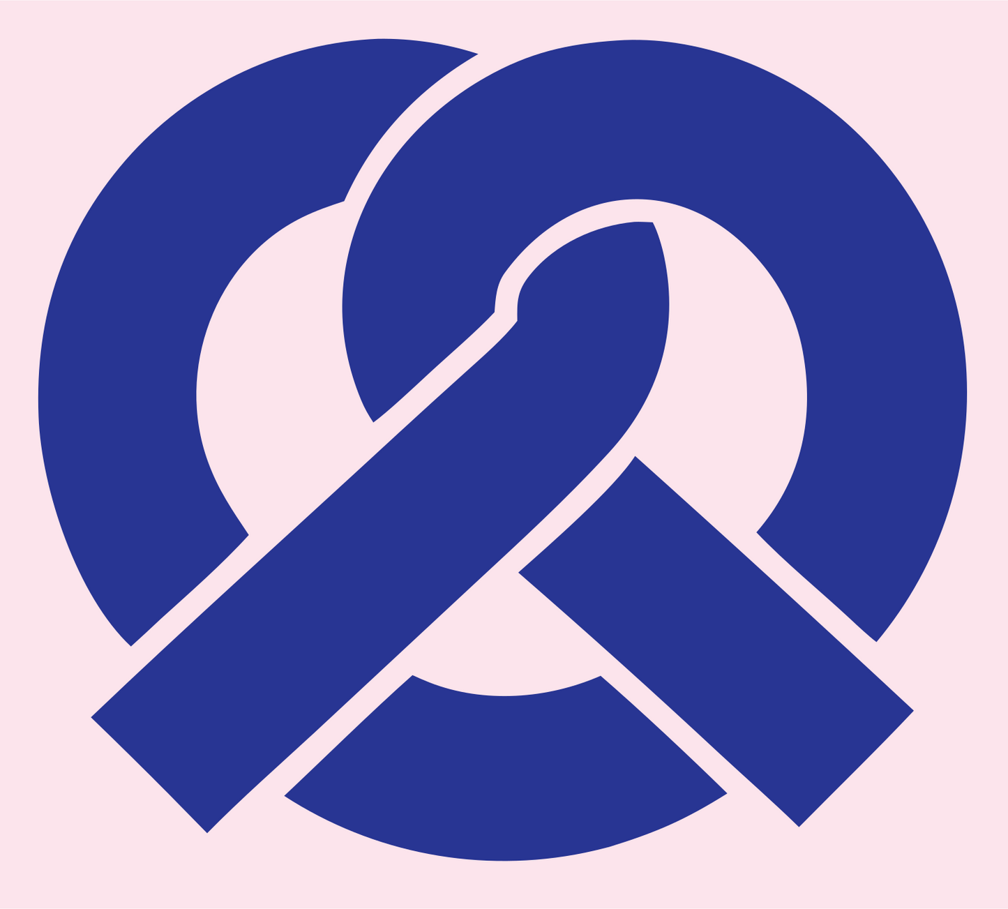 Geometric Pretzel Knot Icon #fce4ec/#283593