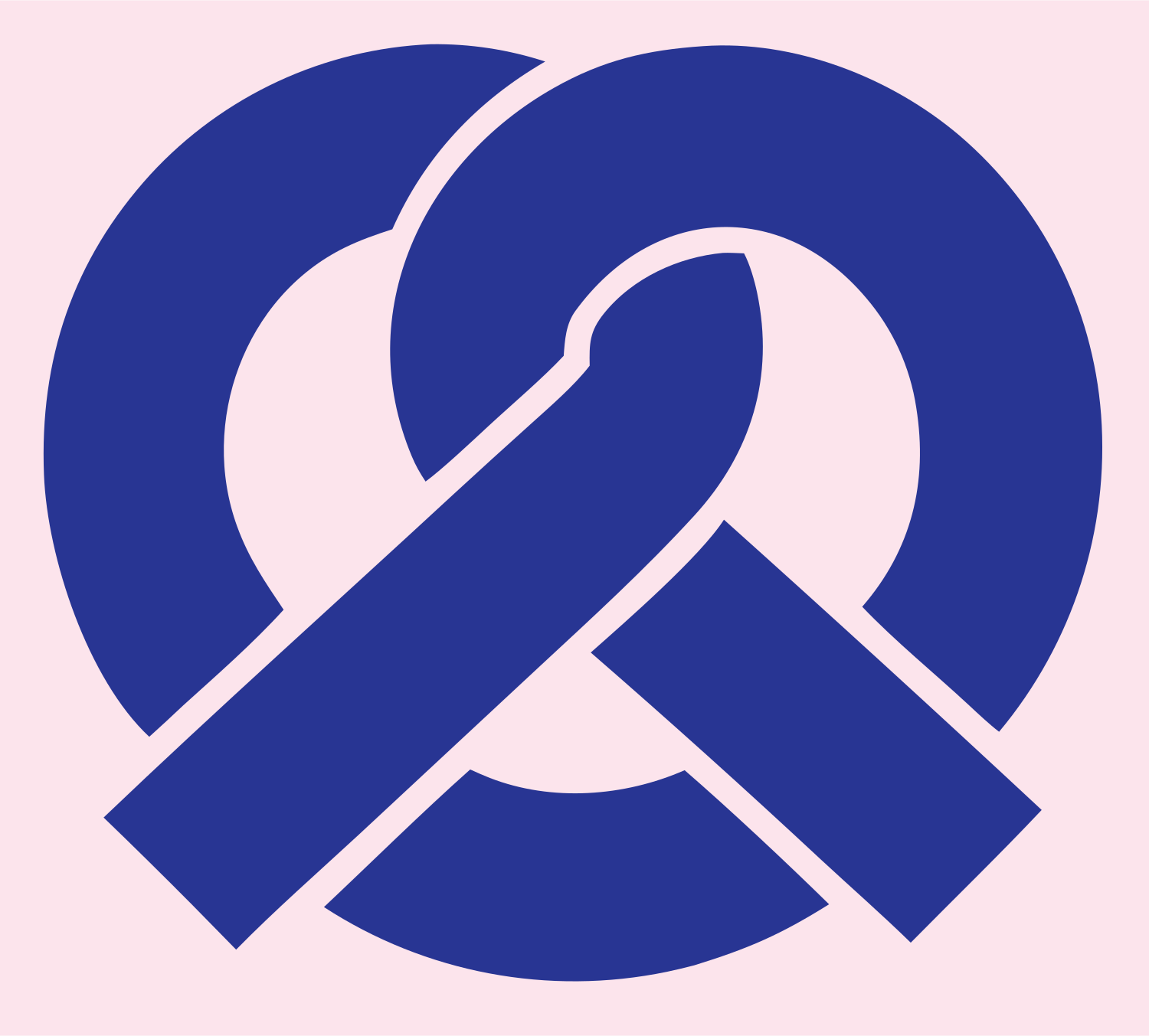 Geometric Pretzel Knot Icon #fce4ec/#283593