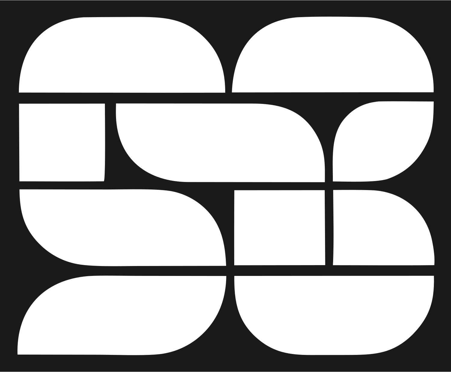 Bold Pretzel Grid Emblem #1a1a1a/#ffffff