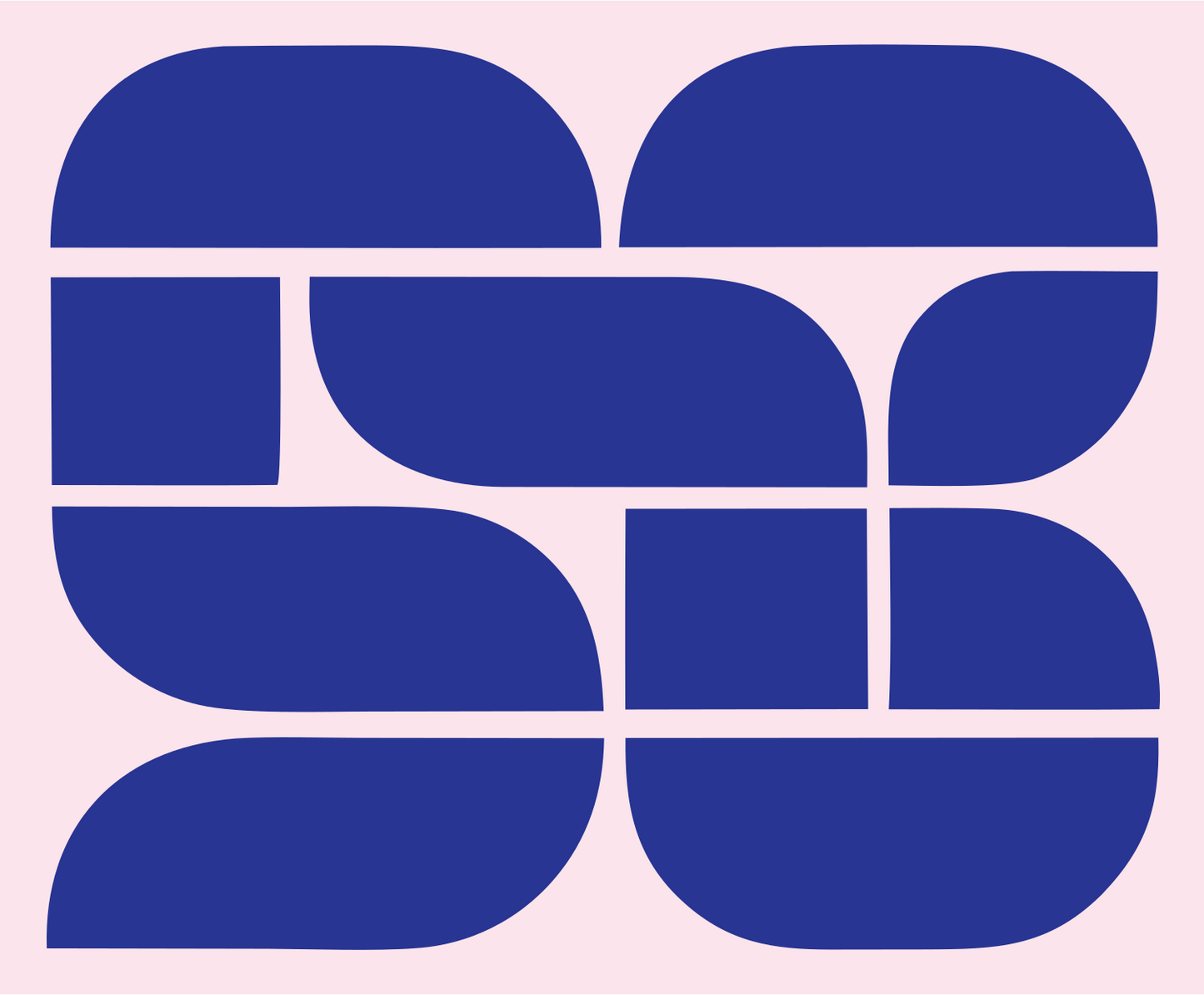 Bold Pretzel Grid Emblem #fce4ec/#283593