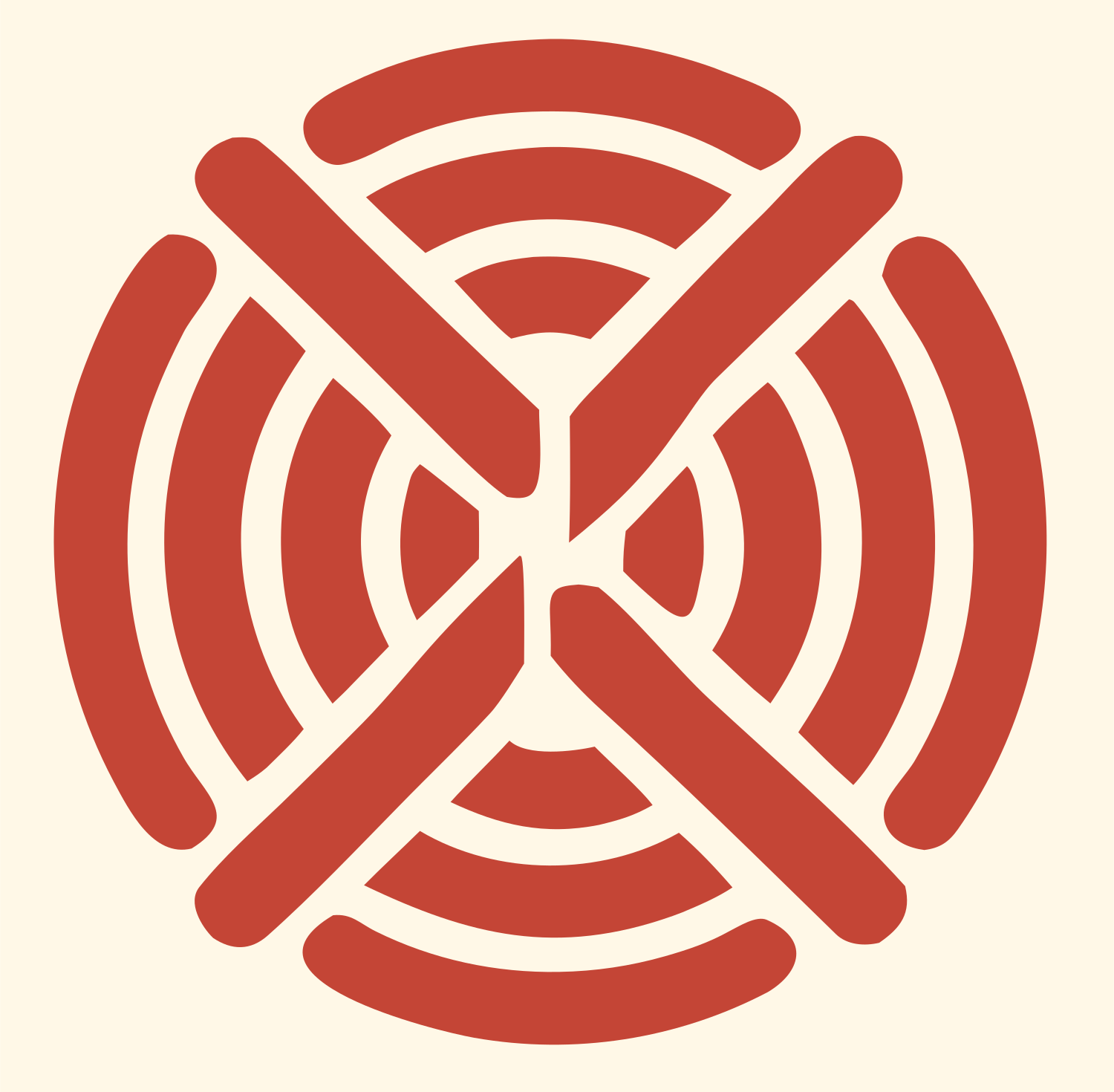 Bold Pretzel Signal Crest #fff8e7/#c44536