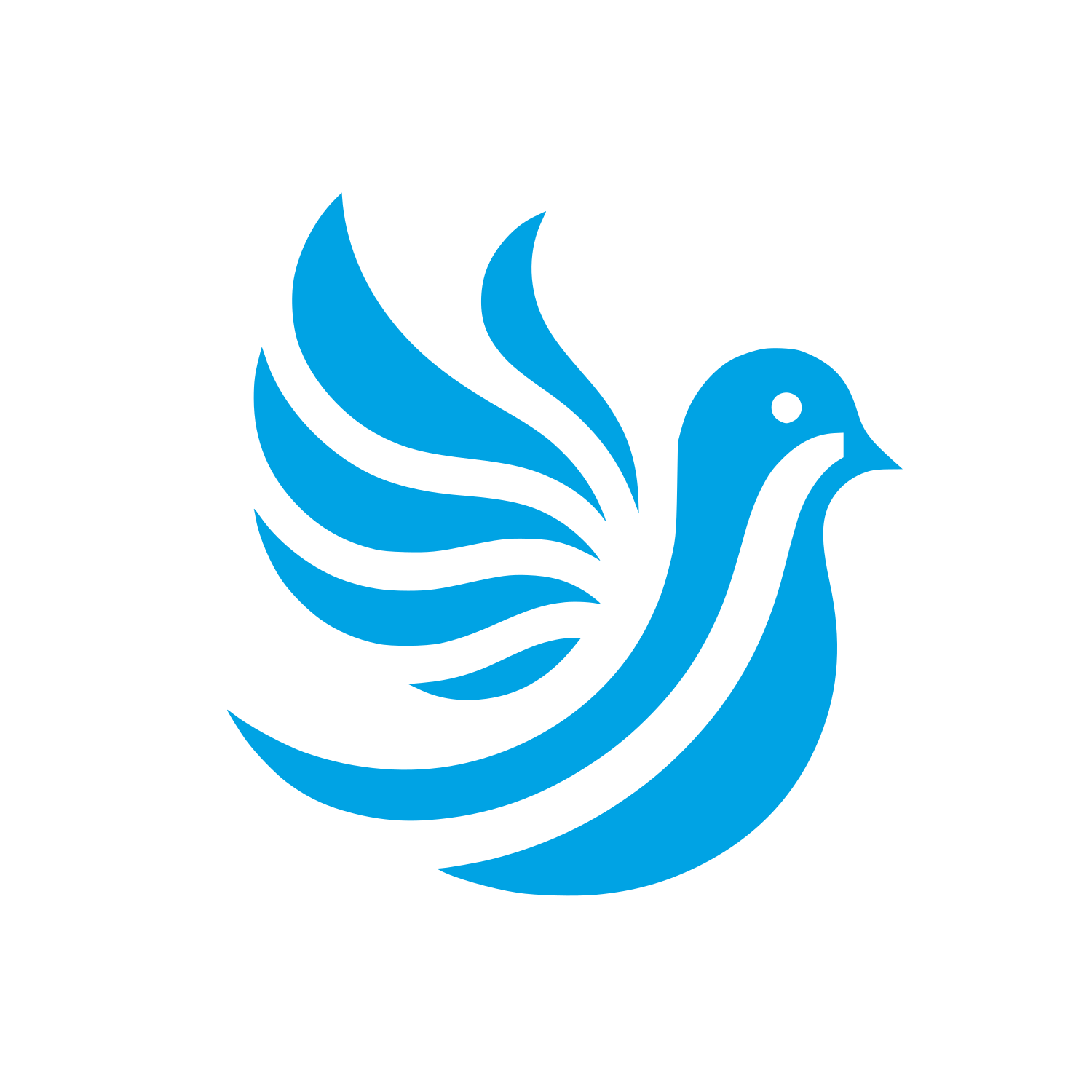 Bird Silhouette Logo #00a3e4
