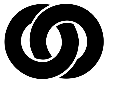 Linked Rings Pretzel Crest #ffffff/#000000