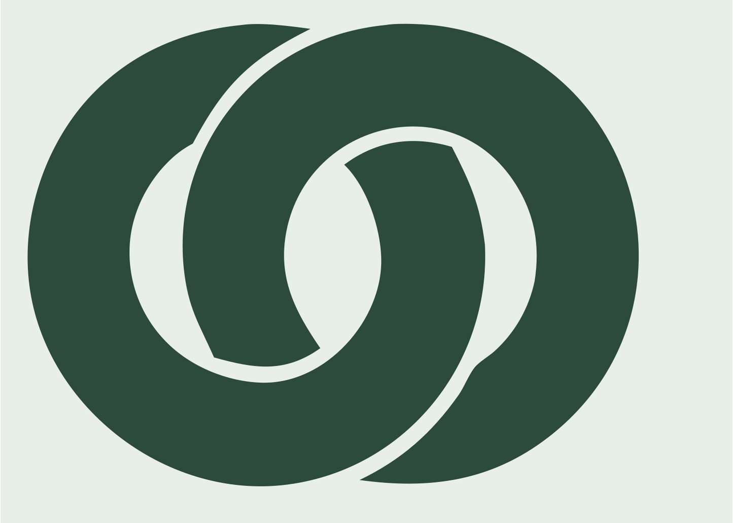Linked Rings Pretzel Crest #e8efe9/#2d4a3e