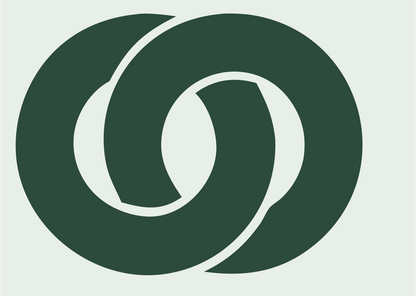 Linked Rings Pretzel Crest #e8efe9/#2d4a3e