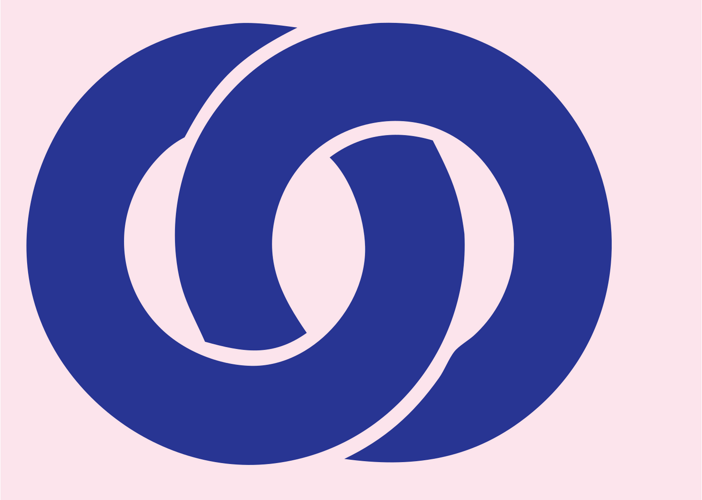 Linked Rings Pretzel Crest #fce4ec/#283593