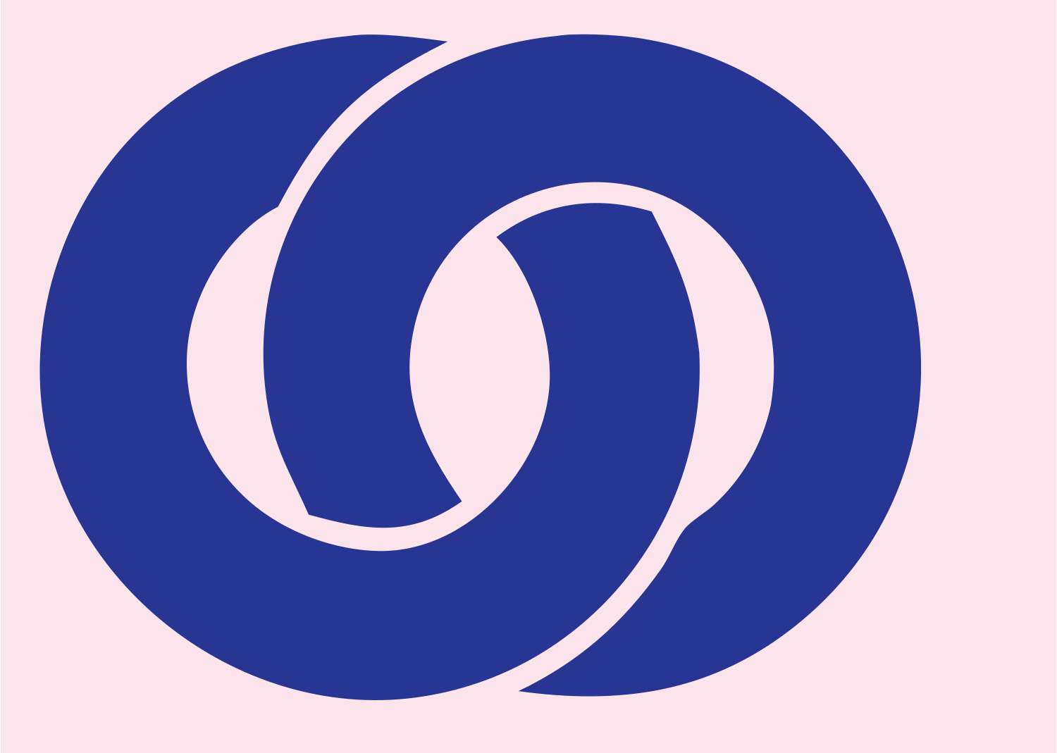 Linked Rings Pretzel Crest #fce4ec/#283593