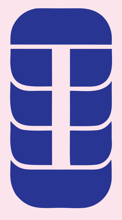 Bold Pretzel Stack Badge #fce4ec/#283593