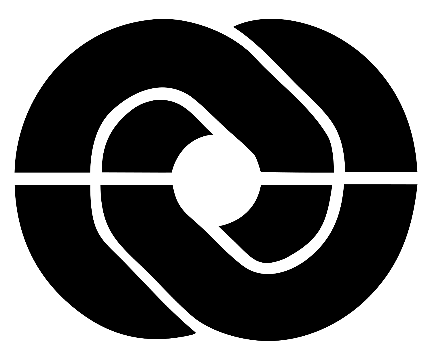 Bold Pretzel Loop Mark #ffffff/#000000