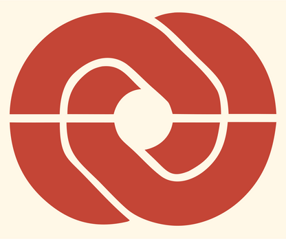 Bold Pretzel Loop Mark #fff8e7/#c44536