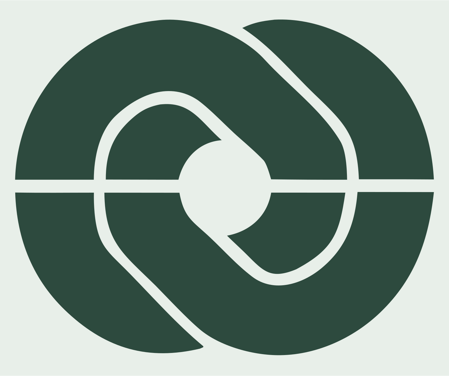 Bold Pretzel Loop Mark #e8efe9/#2d4a3e
