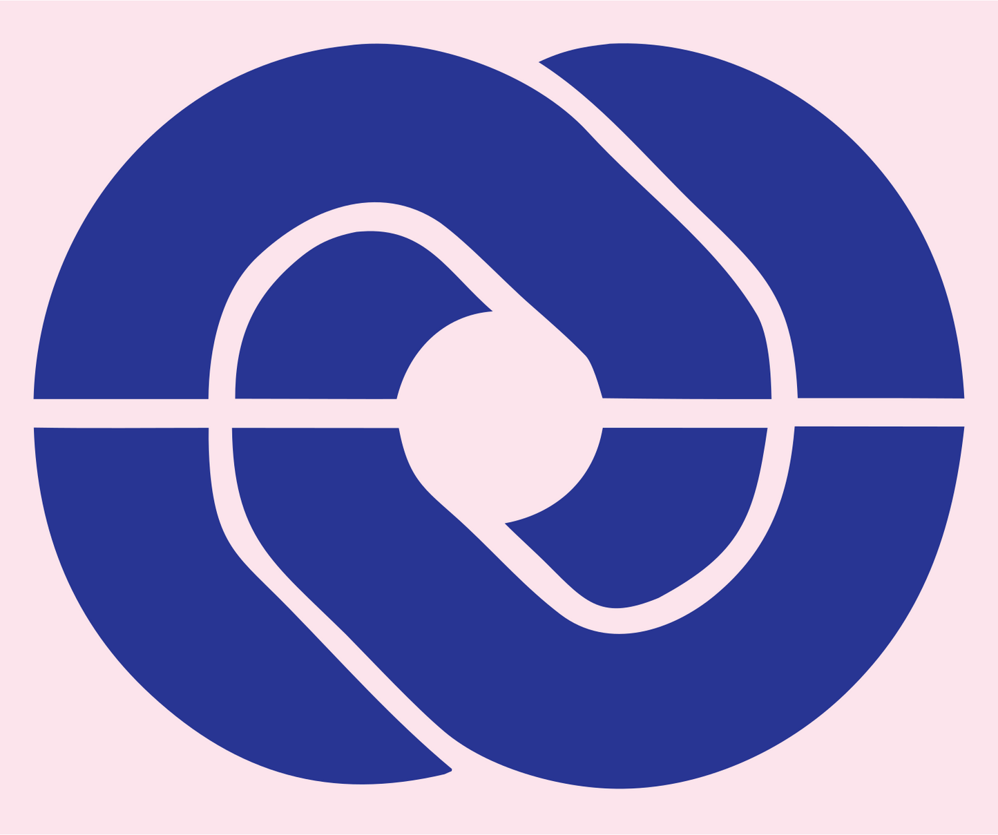 Bold Pretzel Loop Mark #fce4ec/#283593