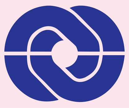 Bold Pretzel Loop Mark #fce4ec/#283593