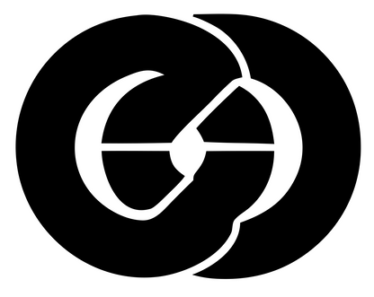 Pretzel Overlap Circle Emblem #ffffff/#000000
