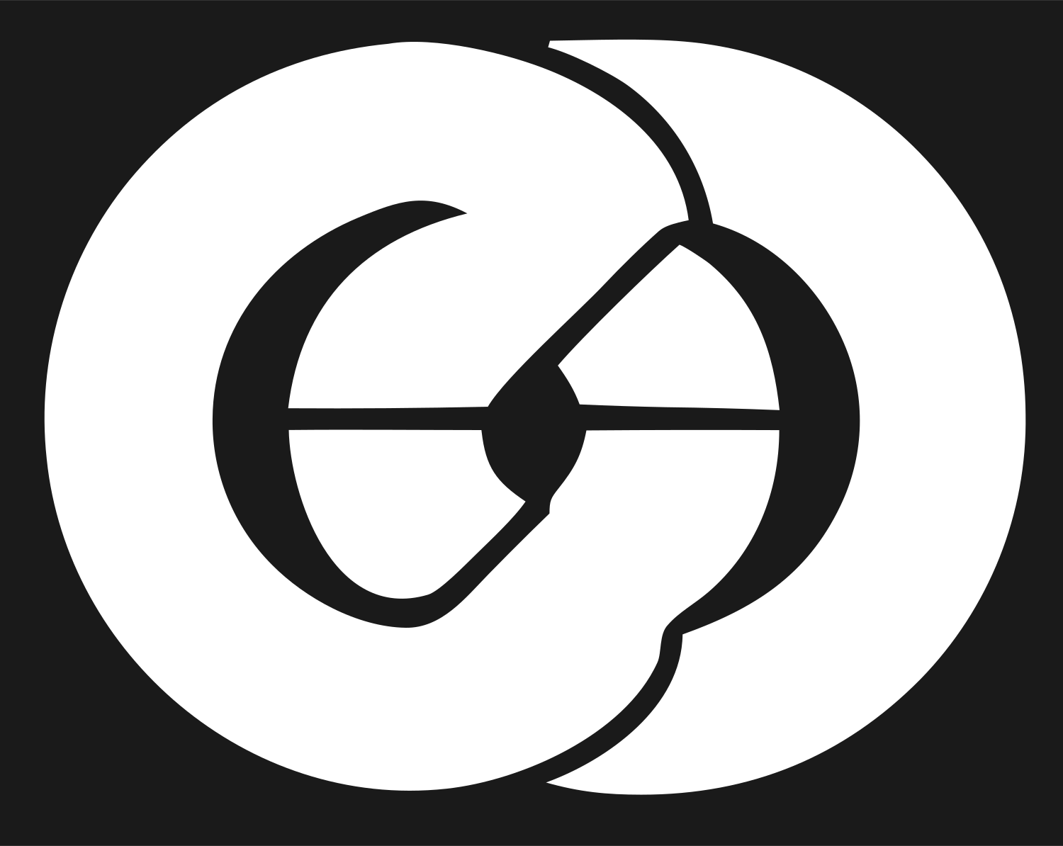 Pretzel Overlap Circle Emblem #1a1a1a/#ffffff