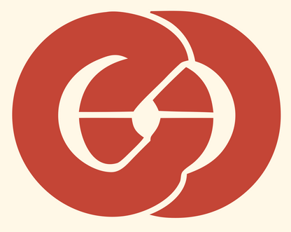 Pretzel Overlap Circle Emblem #fff8e7/#c44536