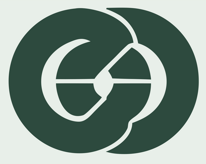 Pretzel Overlap Circle Emblem #e8efe9/#2d4a3e