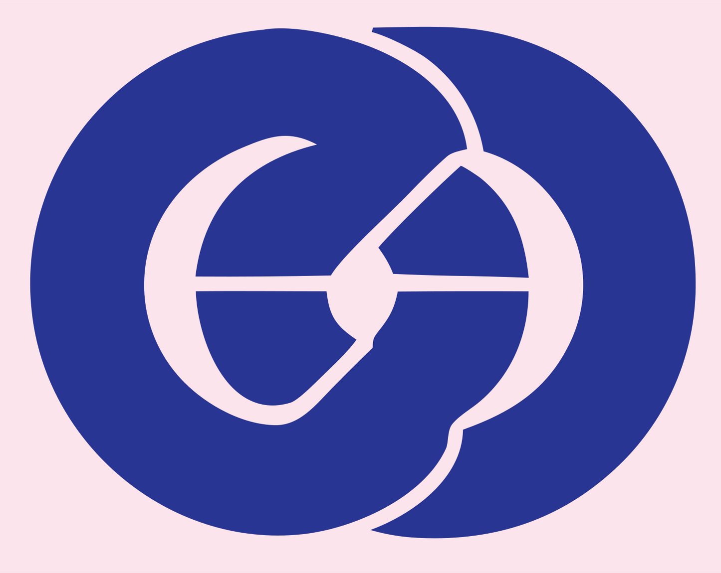 Pretzel Overlap Circle Emblem #fce4ec/#283593