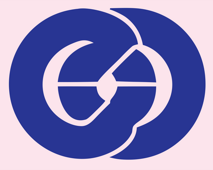 Pretzel Overlap Circle Emblem #fce4ec/#283593