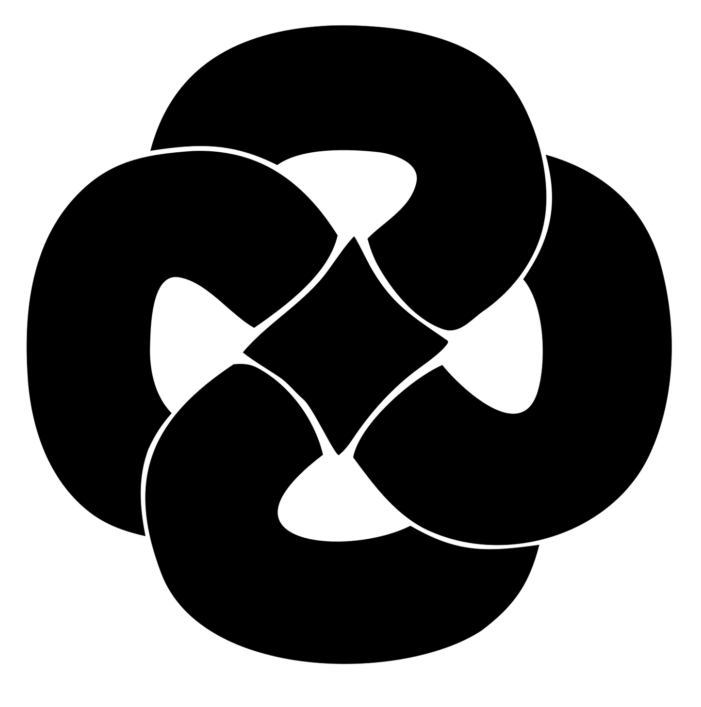 Four-Loop Pretzel Knot Mark #ffffff/#000000