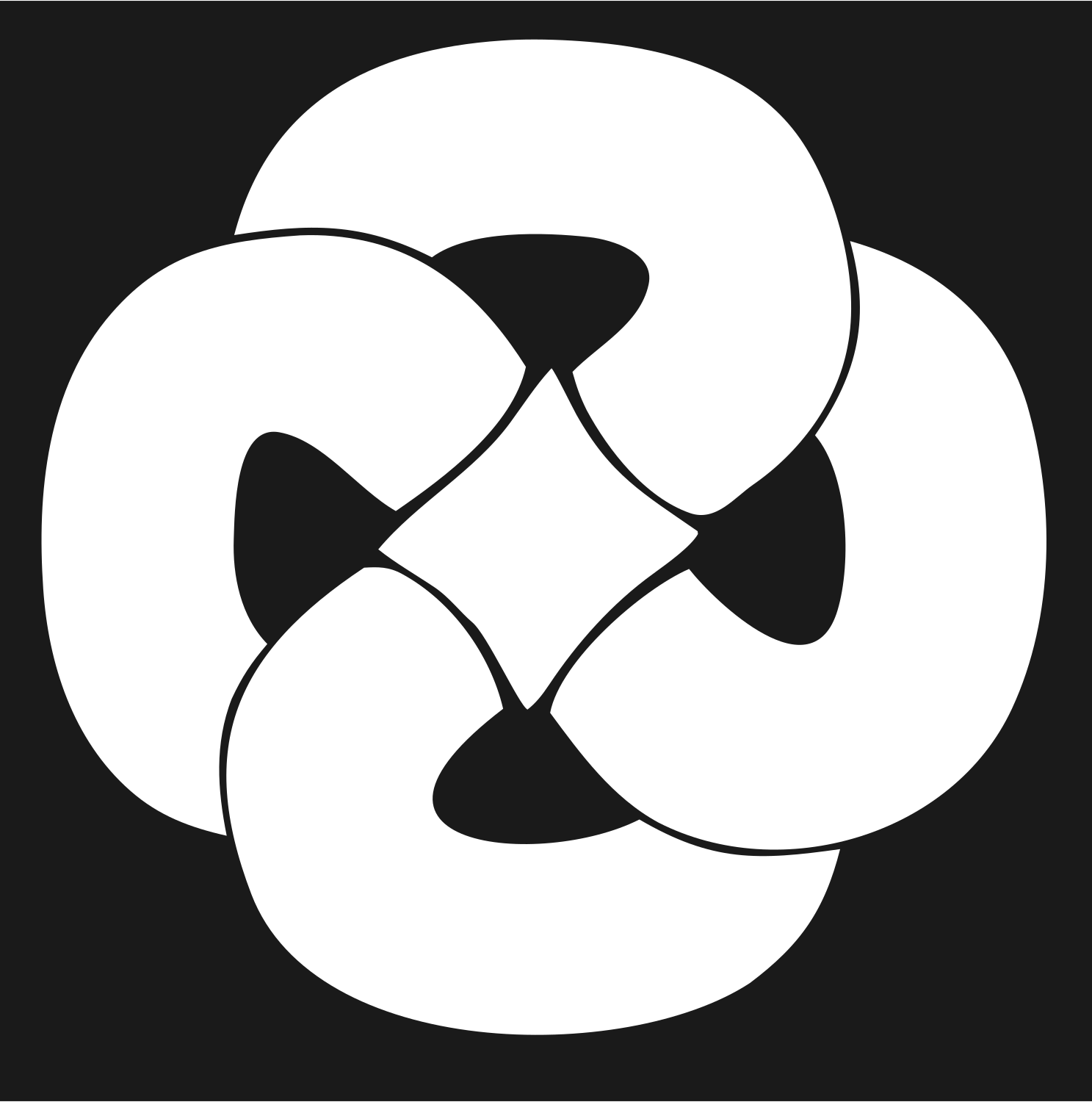 Four-Loop Pretzel Knot Mark #1a1a1a/#ffffff
