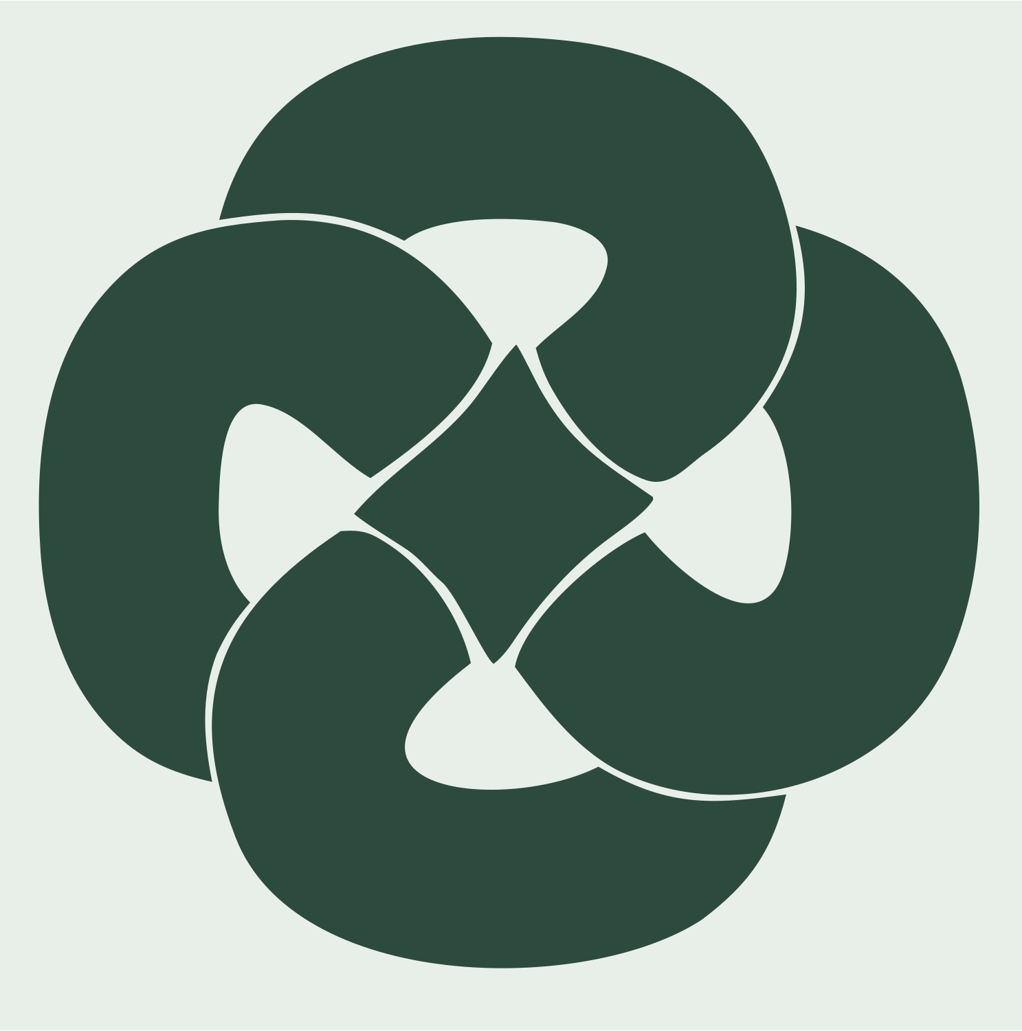 Four-Loop Pretzel Knot Mark #e8efe9/#2d4a3e