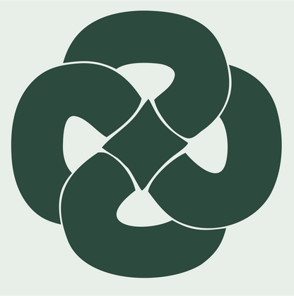 Four-Loop Pretzel Knot Mark #e8efe9/#2d4a3e