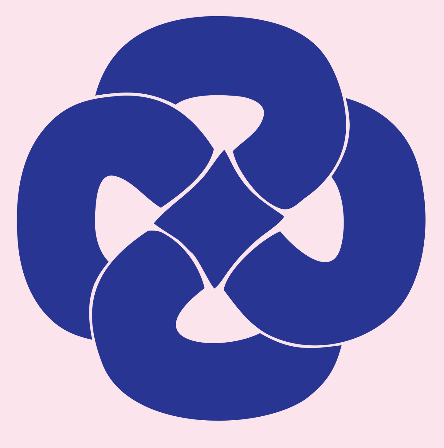 Four-Loop Pretzel Knot Mark #fce4ec/#283593