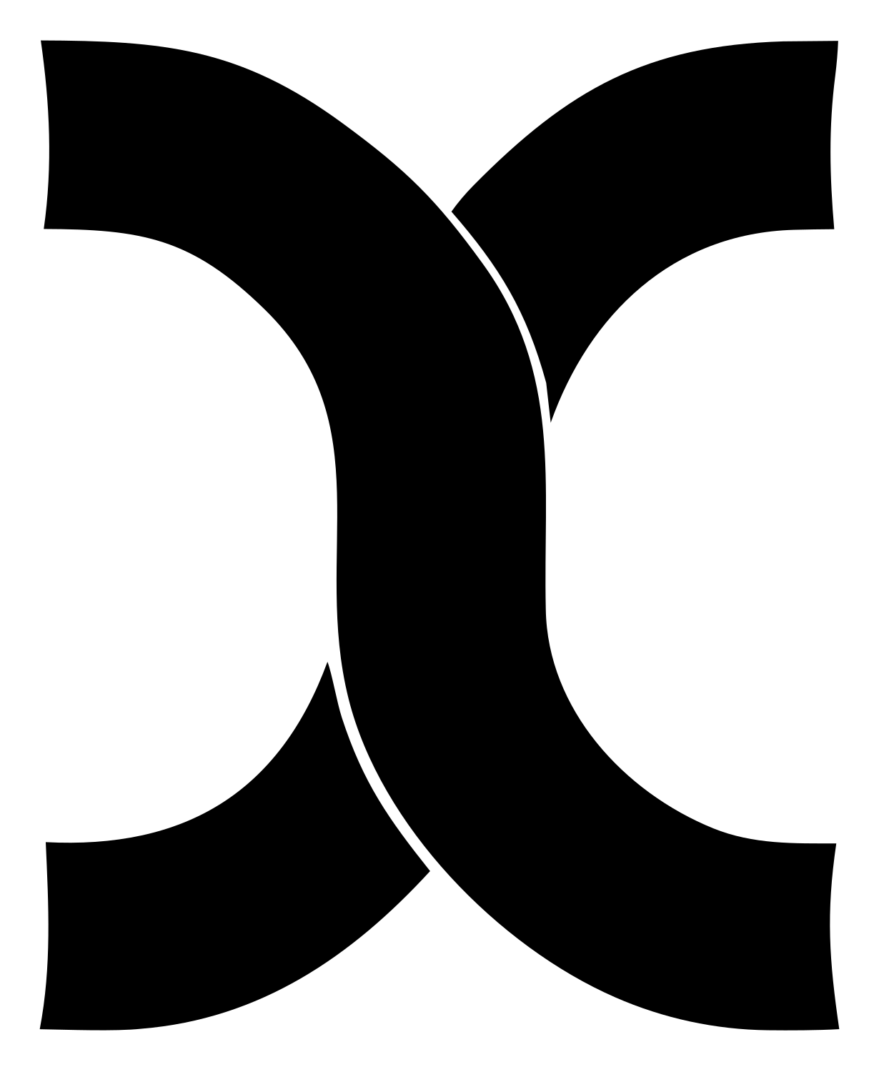 Mirrored Pretzel Curve Mark #ffffff/#000000