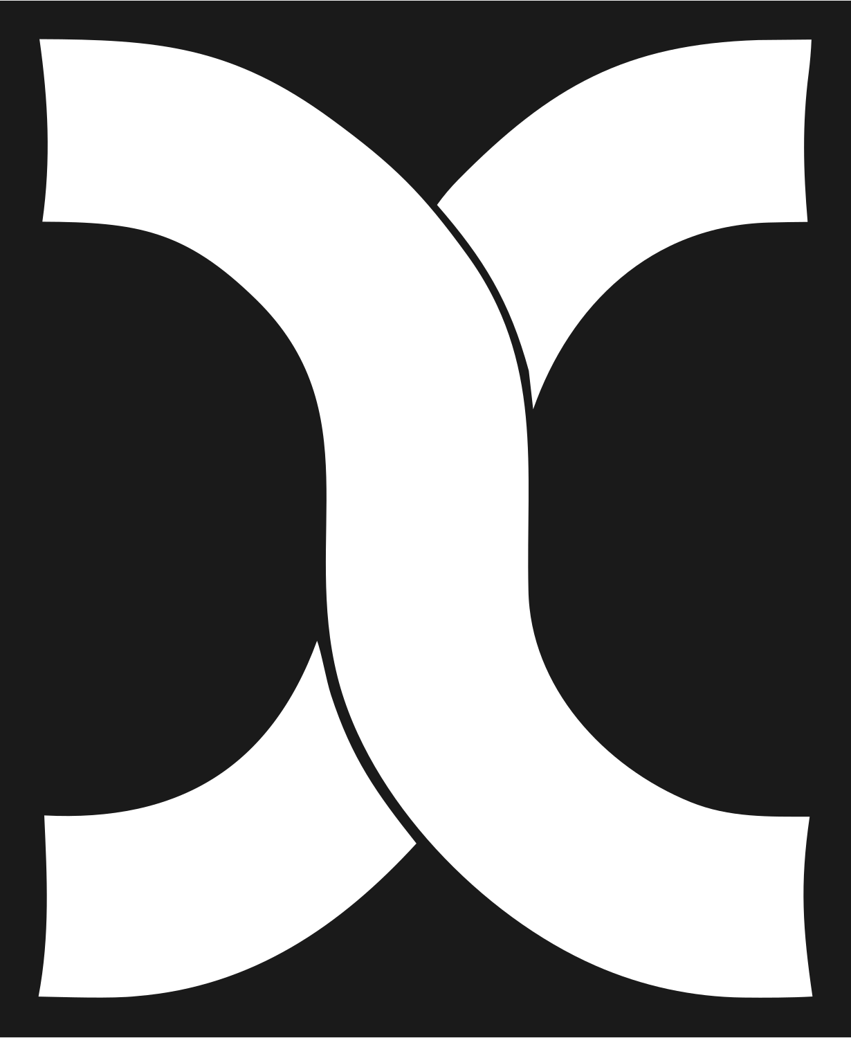 Mirrored Pretzel Curve Mark #1a1a1a/#ffffff