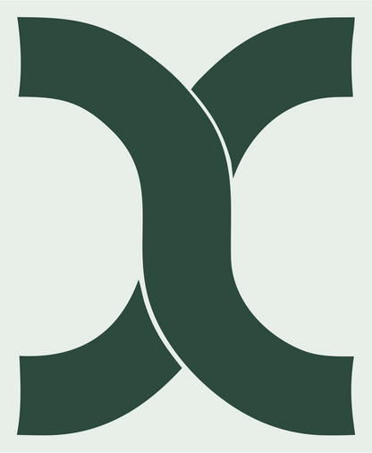 Mirrored Pretzel Curve Mark #e8efe9/#2d4a3e