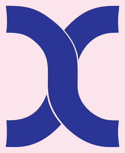 Mirrored Pretzel Curve Mark #fce4ec/#283593