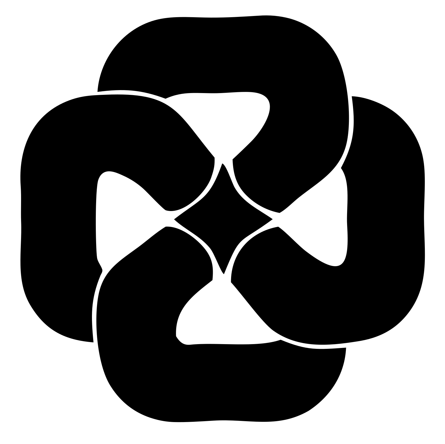 Rotational Pretzel Twist Badge #ffffff/#000000